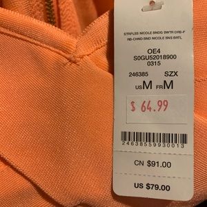 Bebe coral bodycon dress